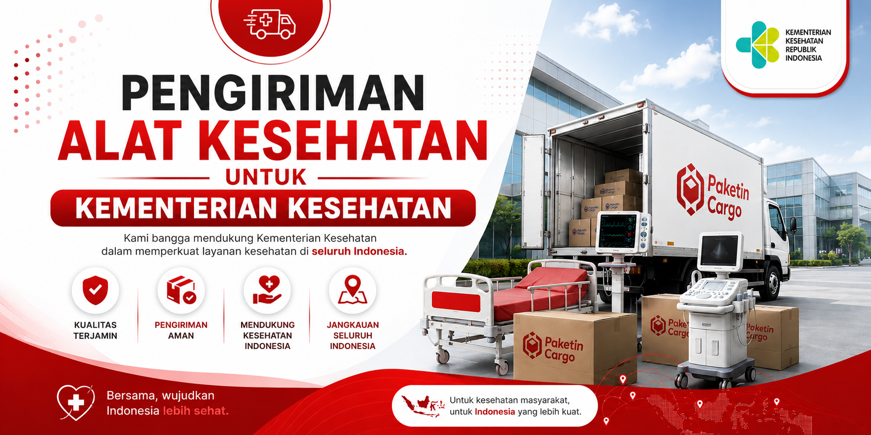 Pengiriman Alat Kesehatan untuk Kementerian Kesehatan
