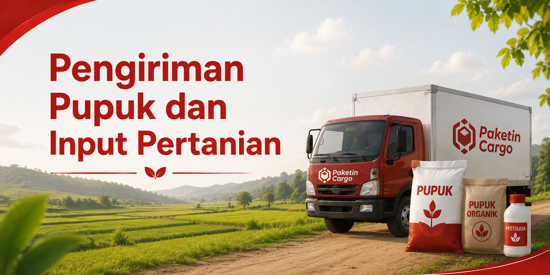 Truk pengangkut pupuk bulk Paketin Cargo siap kirim ke kawasan perkebunan.